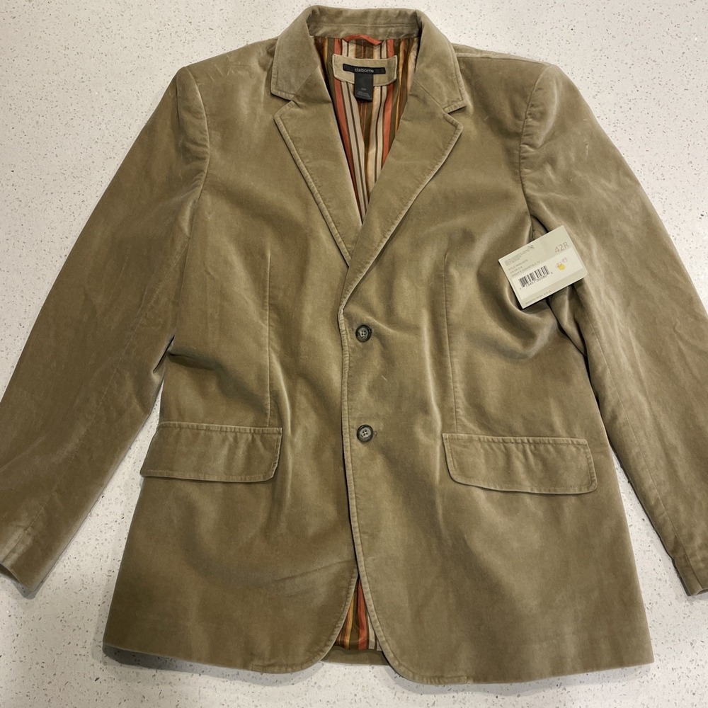Claiborne Modern Fit Blend Sport Coat Blazer Soft Jacket 42R Khaki Beige Tan NWT